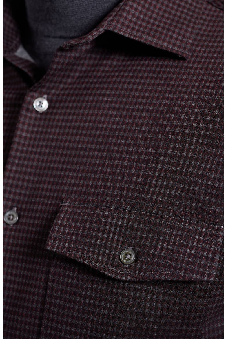 Knit Button-Up Shirt, Alternate, color, BORDEAUX