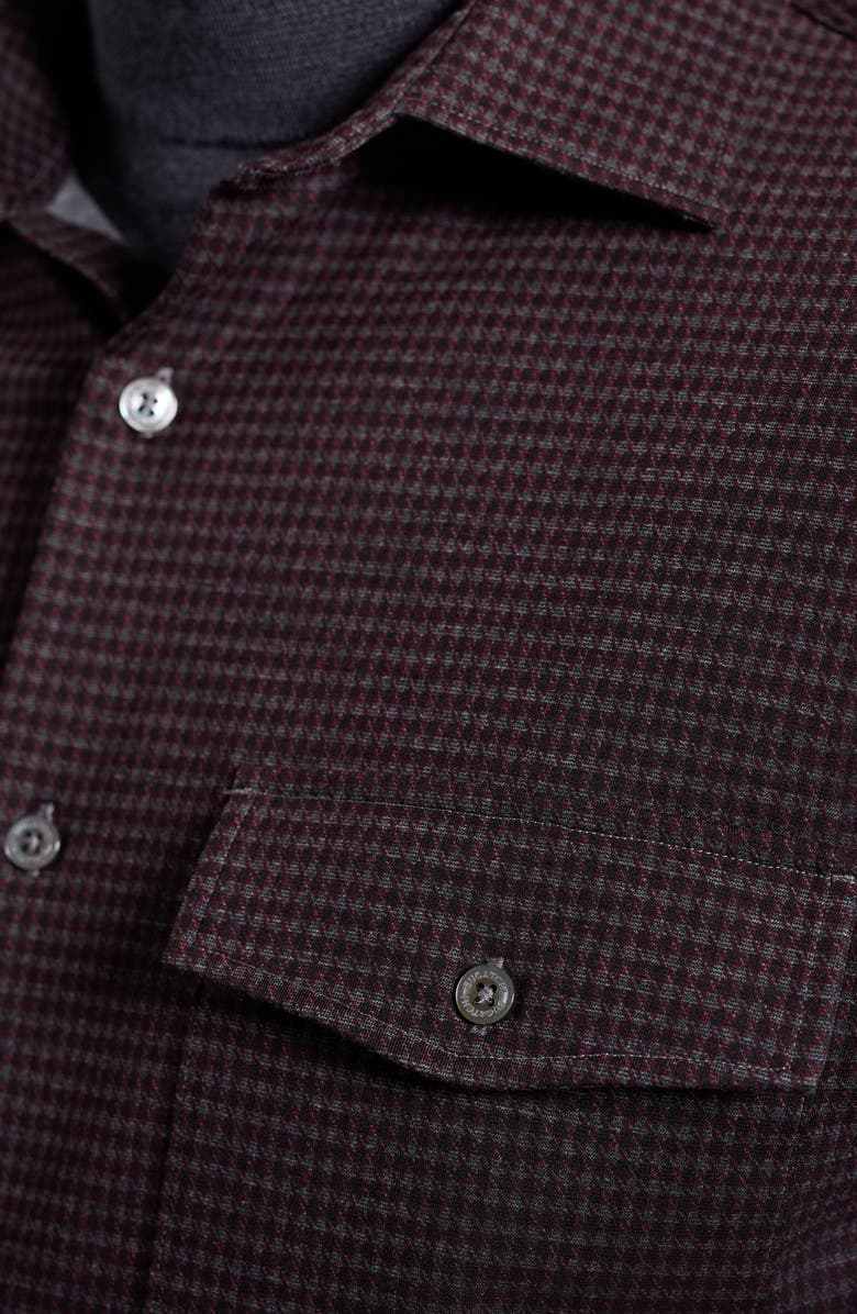 Bugatchi Knit Button-Up Shirt, Alternate, color, Bordeaux