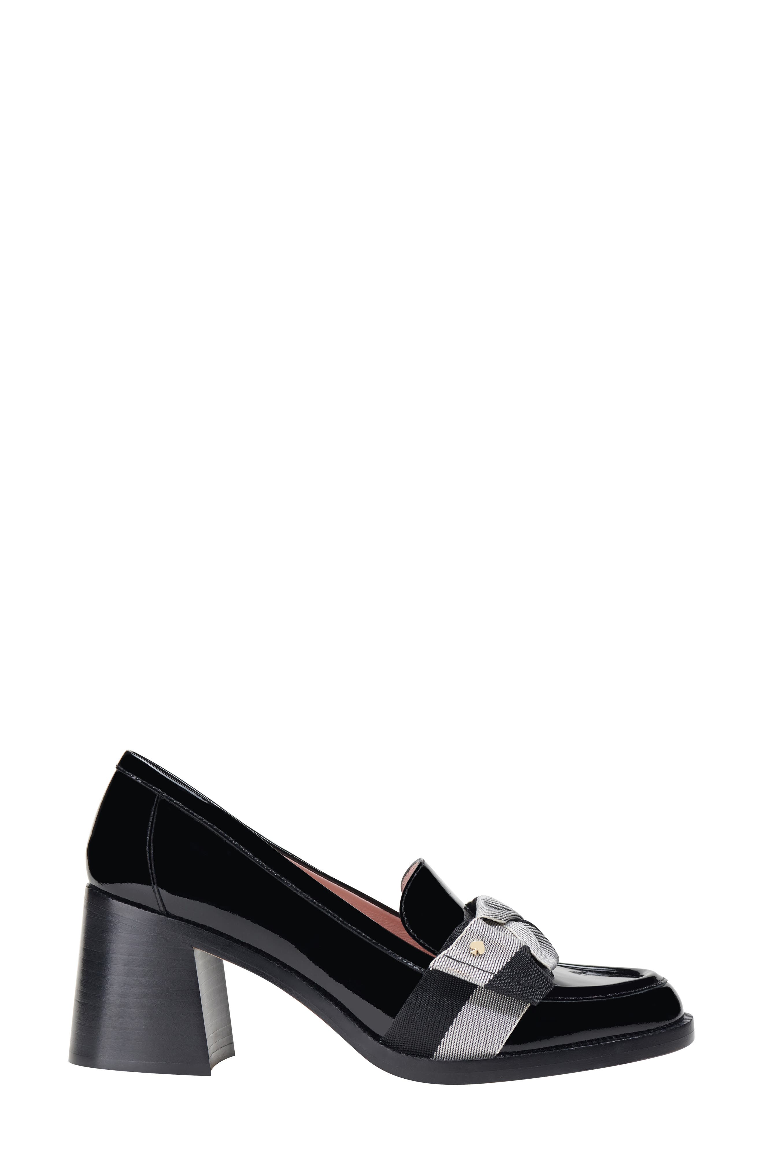 Kate Spade New York leandra block heel loafer, Alternate, color, Black Multi.