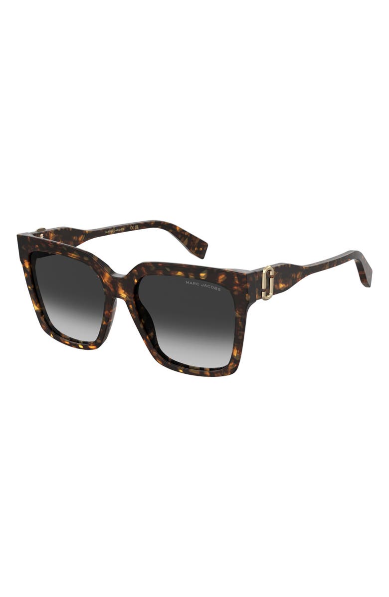 Marc Jacobs 57mm Polarized Gradient Square Sunglasses, Alternate, color, Havana/ Brown