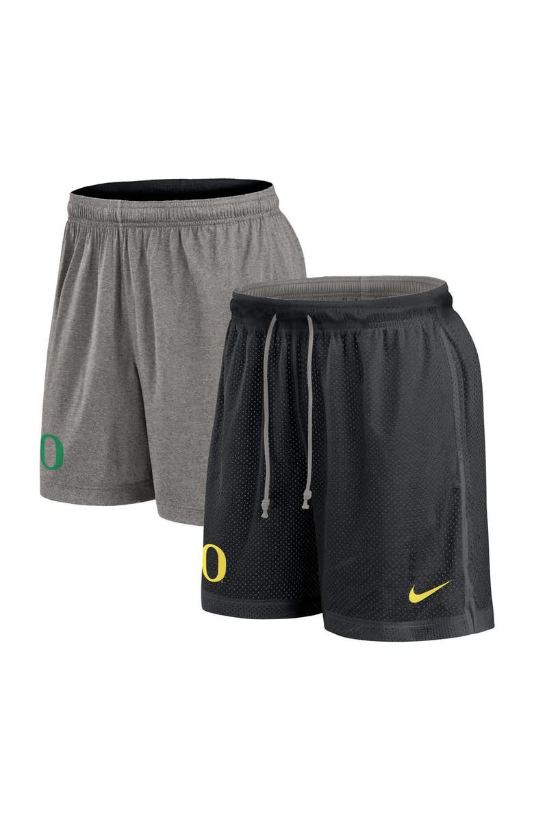 Nike Men's Nike Black/Heather Gray Oregon Ducks Player Reversible Shorts, Alternate, color, Black