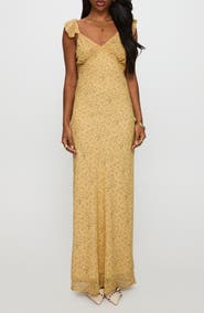 Princess Polly Dearlie Floral Ruffle Strap Maxi Dress