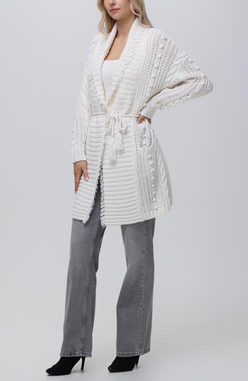 525 AMERICA 525 PENELOPE FRAY CABLE STITCH CARDIGAN