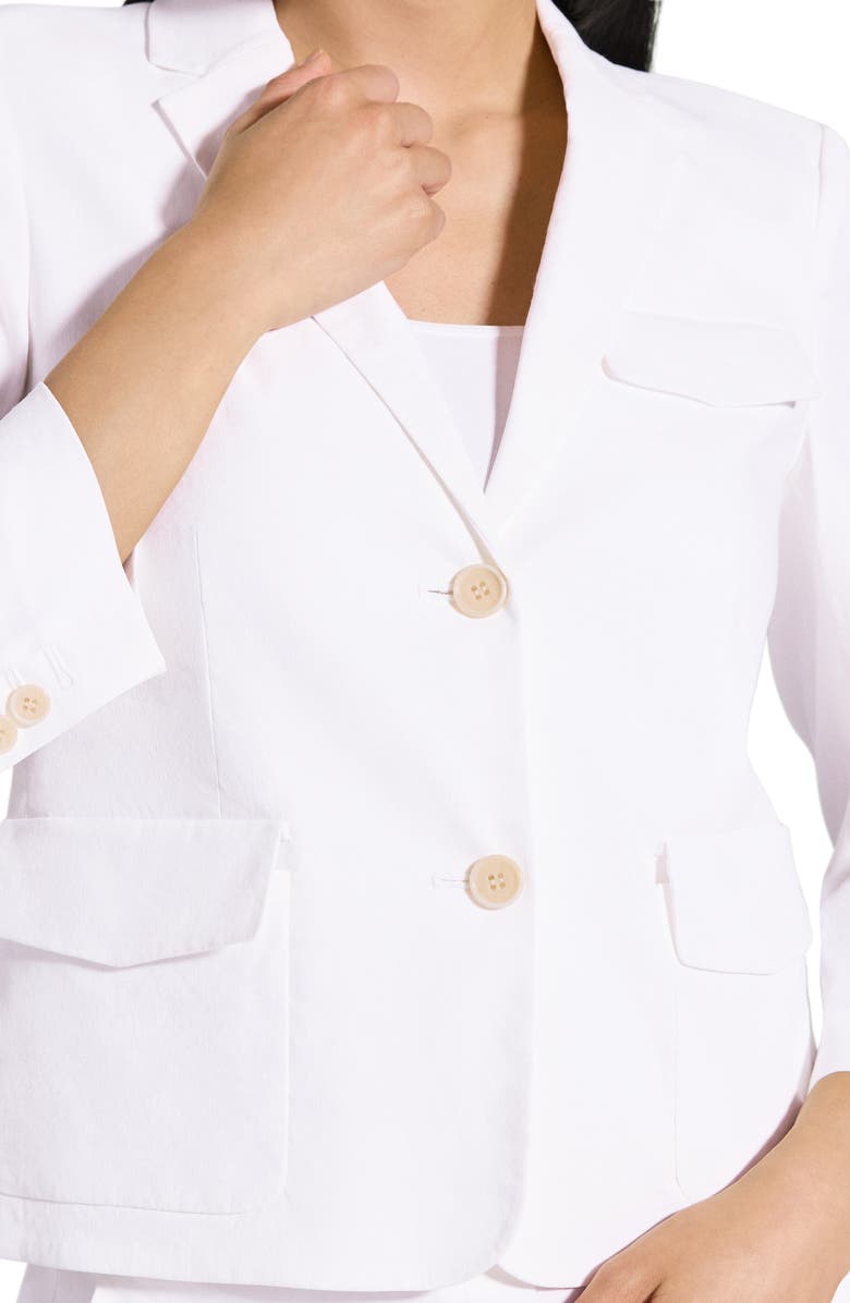 Theory Shrunken Linen Blend Jacket, Alternate, color, White