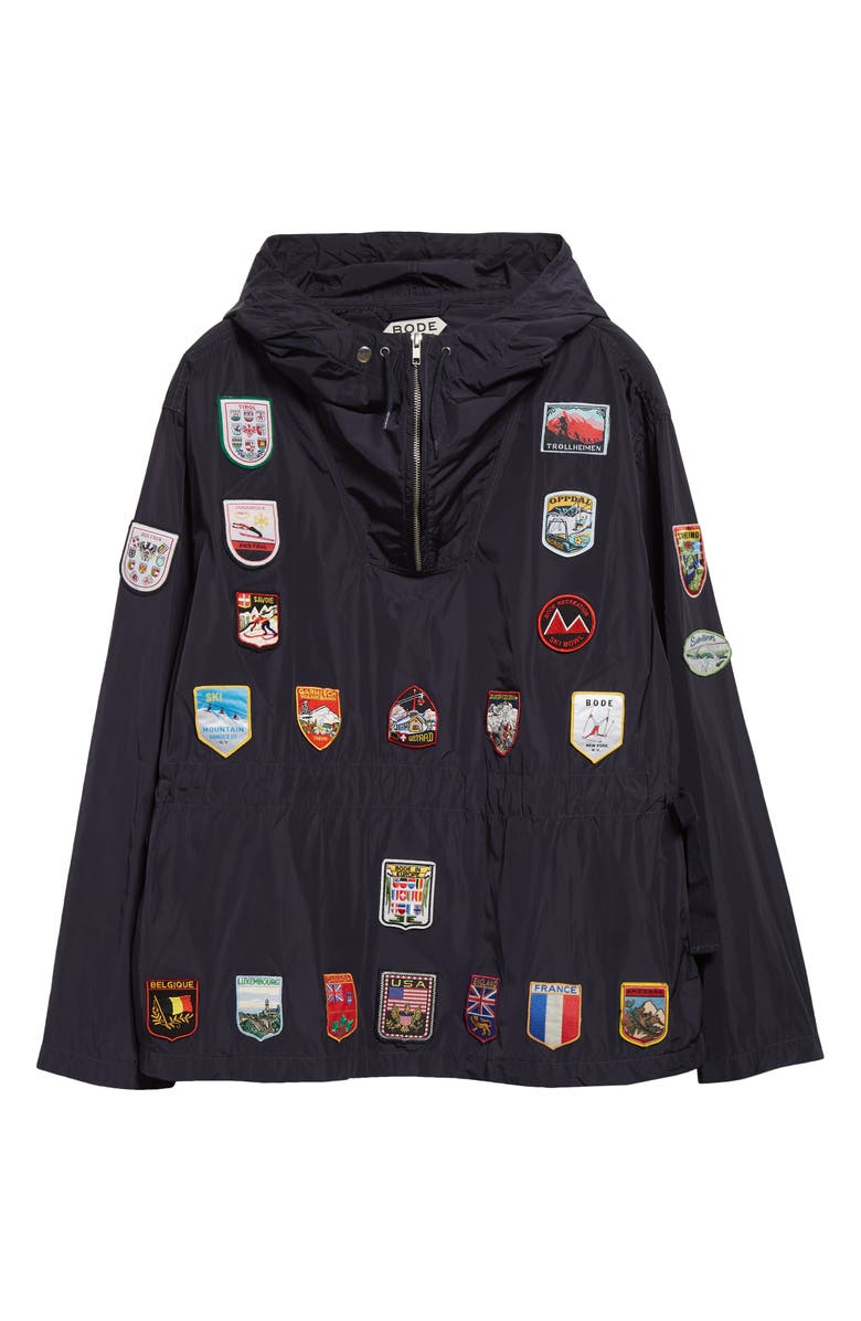 Bode Interrail Hooded Anorak, Alternate, color, Navy Multi