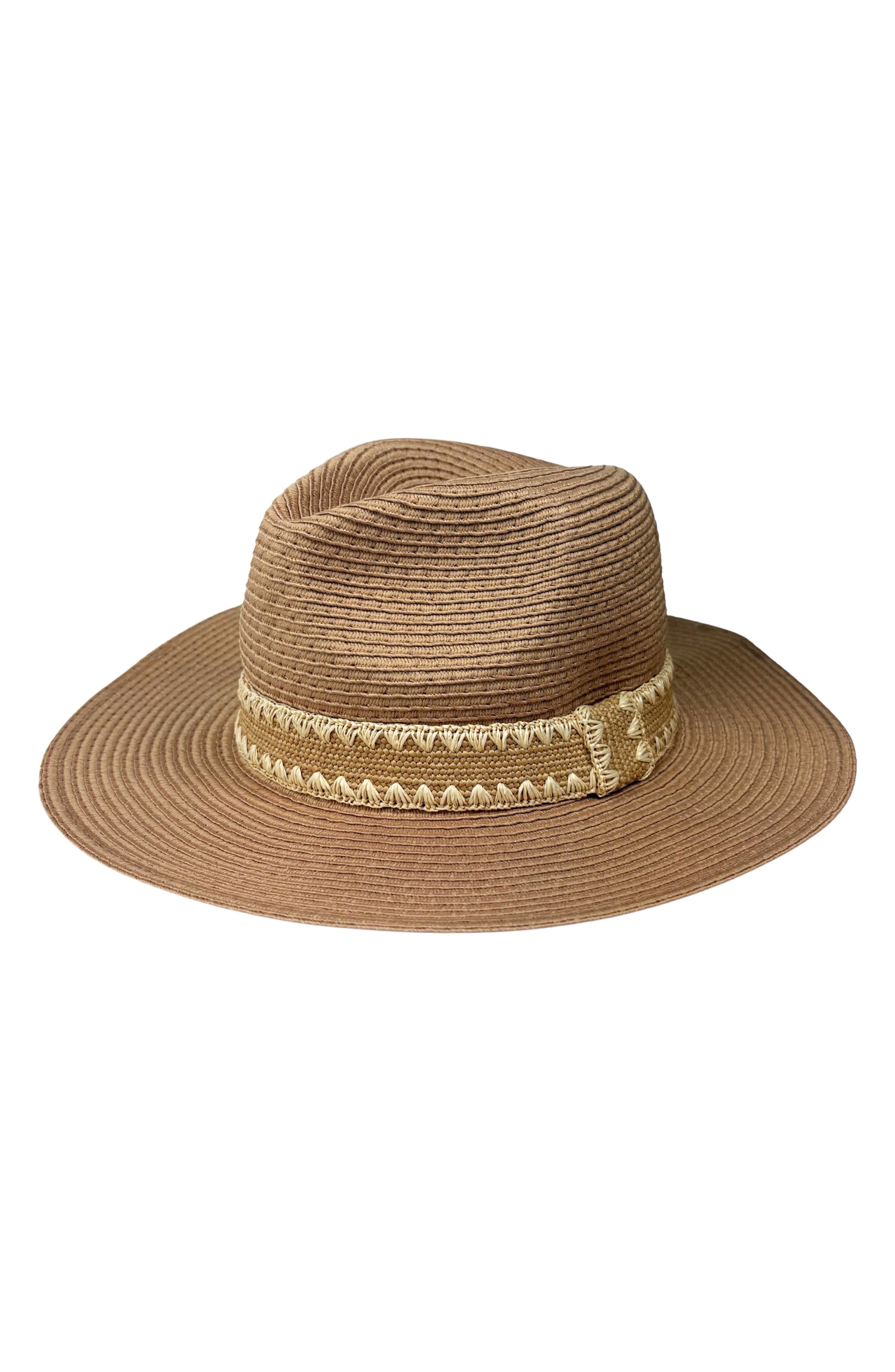 Nicole Miller Stitch Band Straw Panama Hat