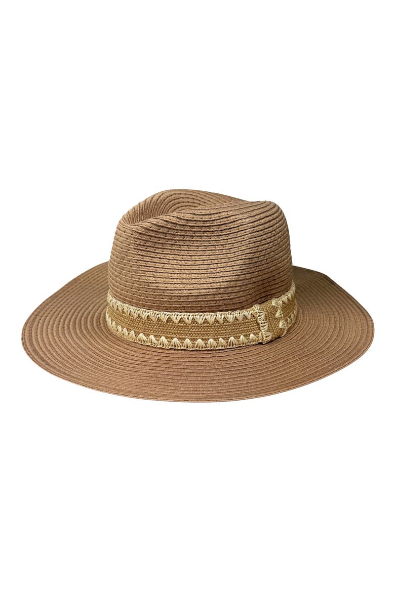 Stitch Band Straw Panama Hat, Main, color, NATURAL
