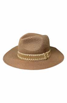 Nicole Miller Stitch Band Straw Panama Hat