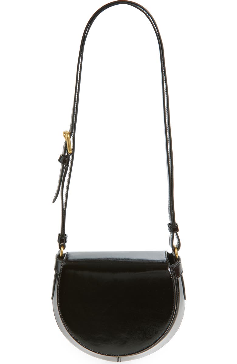 Dries Van Noten Arc Patent Leather Crossbody Bag, Main, color, Dark Brown 704