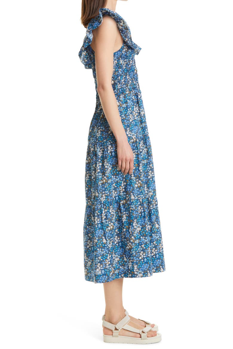 Sea Lissa Liberty Floral Cotton Sundress, Alternate, color, BLUE