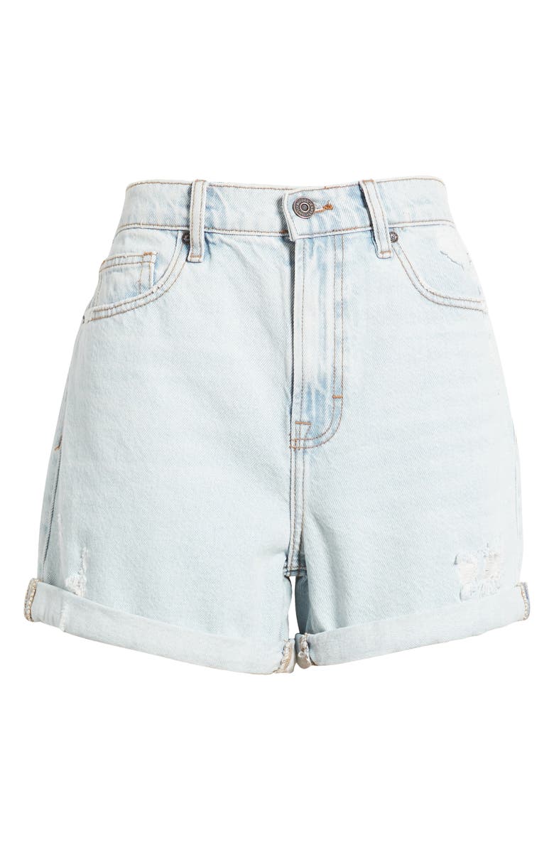 HIDDEN JEANS High Waist Rolled Cuff Denim Shorts, Alternate, color, Light Wash