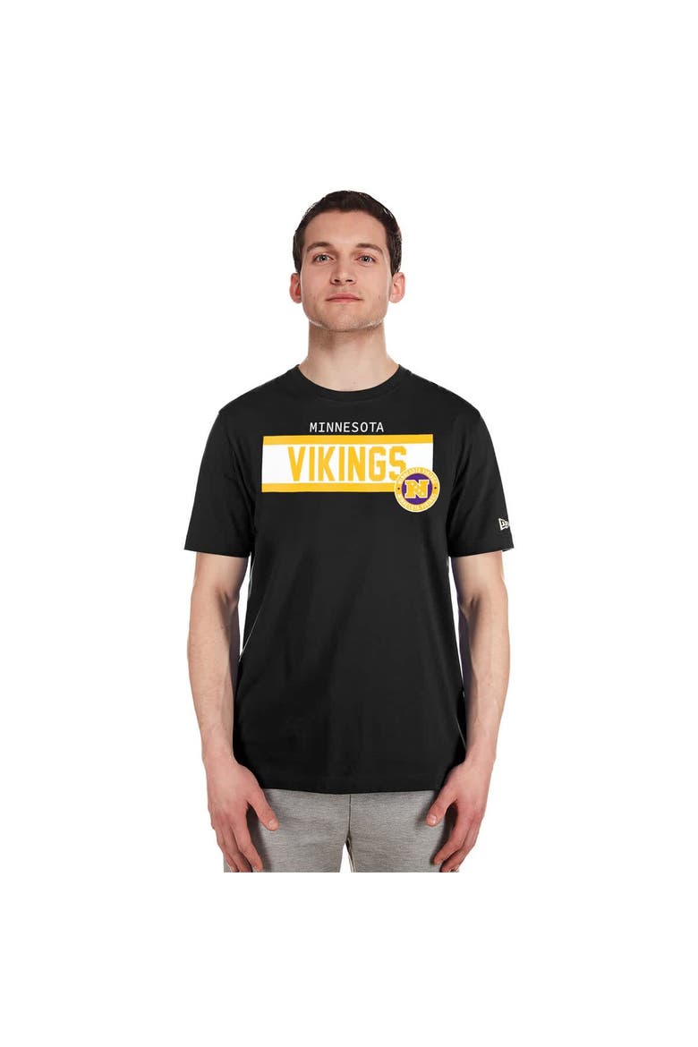Men's New Era  Black Minnesota Vikings 3rd Down High Density Print T-Shirt, Alternate, color, Black