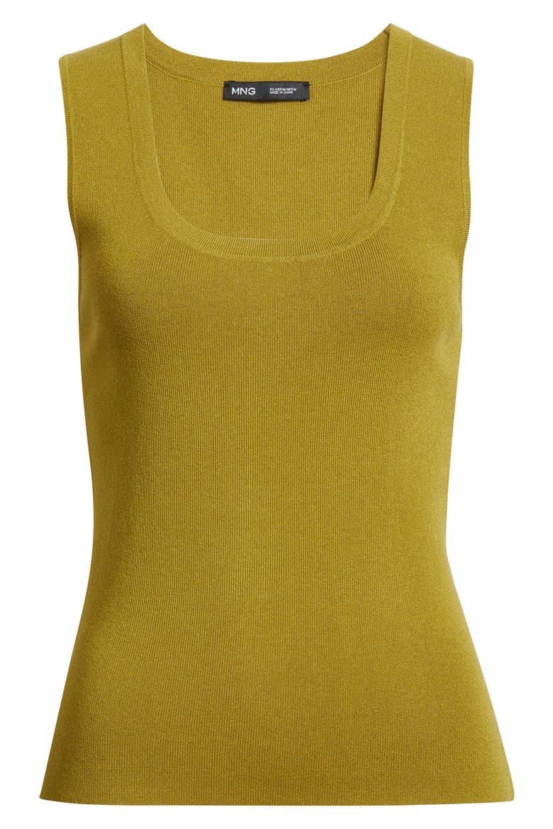 Sleeveless Rib Top, Alternate, color, GREEN