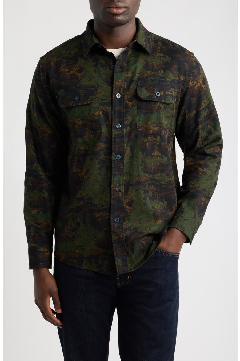 Tanner Twill Long Sleeve Button Up Shirt, Main, color, VALLEY NAVY/ GREEN