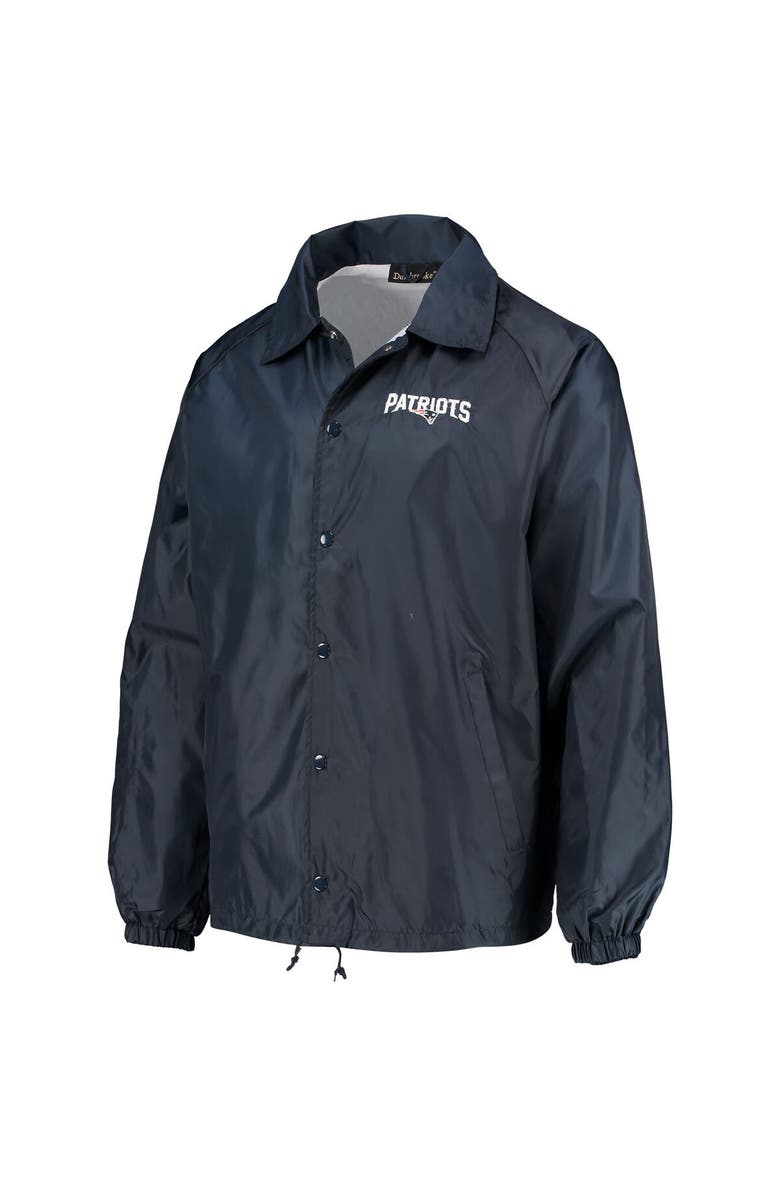 DUNBROOKE Men's Navy New England Patriots Coaches Classic Raglan Full-Snap Windbreaker Jacket, Alternate, color, Navy