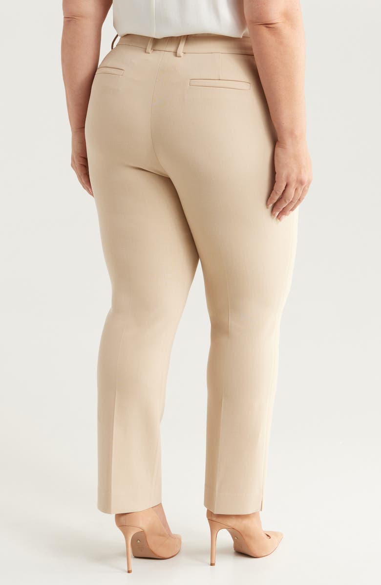 Lafayette 148 New York Manhattan Stretch Wool Cigarette Pants, Alternate, color, Plaster