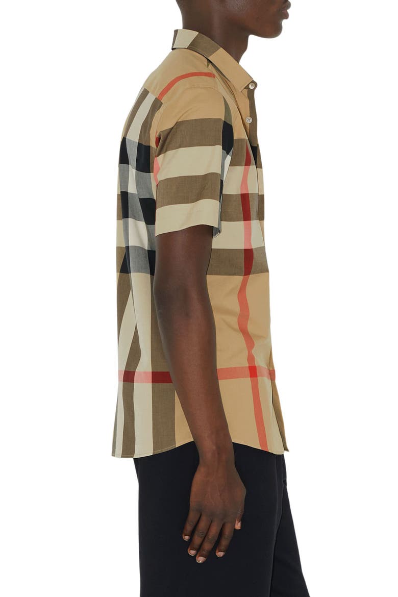 Summerton Archive Short Sleeve Check Cotton Poplin Button-Up Shirt, Alternate, color, ARCHIVE BEIGE IP CHK