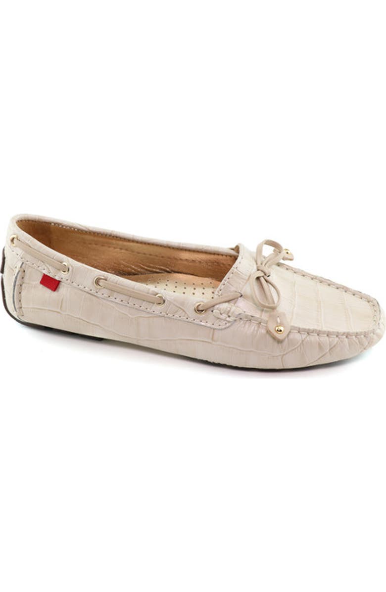 Marc Joseph New York Cypress Hill Croco Tiebow Driver Loafer, Main, color, Porcelain Croco