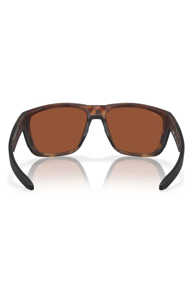 Costa Del Mar Ferg 59mm Polarized Mirrored Rectangular Sunglasses, Alternate, color, Tortoise / Green Mirror 580G