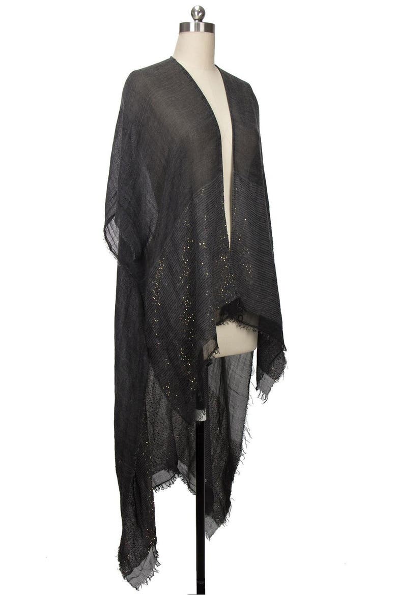 Embellished Asymmetrical Hem Duster, Alternate, color, CHARCOAL