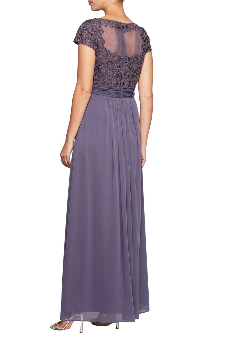Embroidered A-Line Gown, Alternate, color, WISTERIA