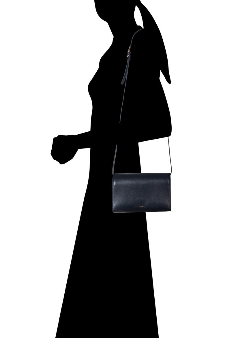 Leather Crossbody Wallet, Alternate, color, BLACK