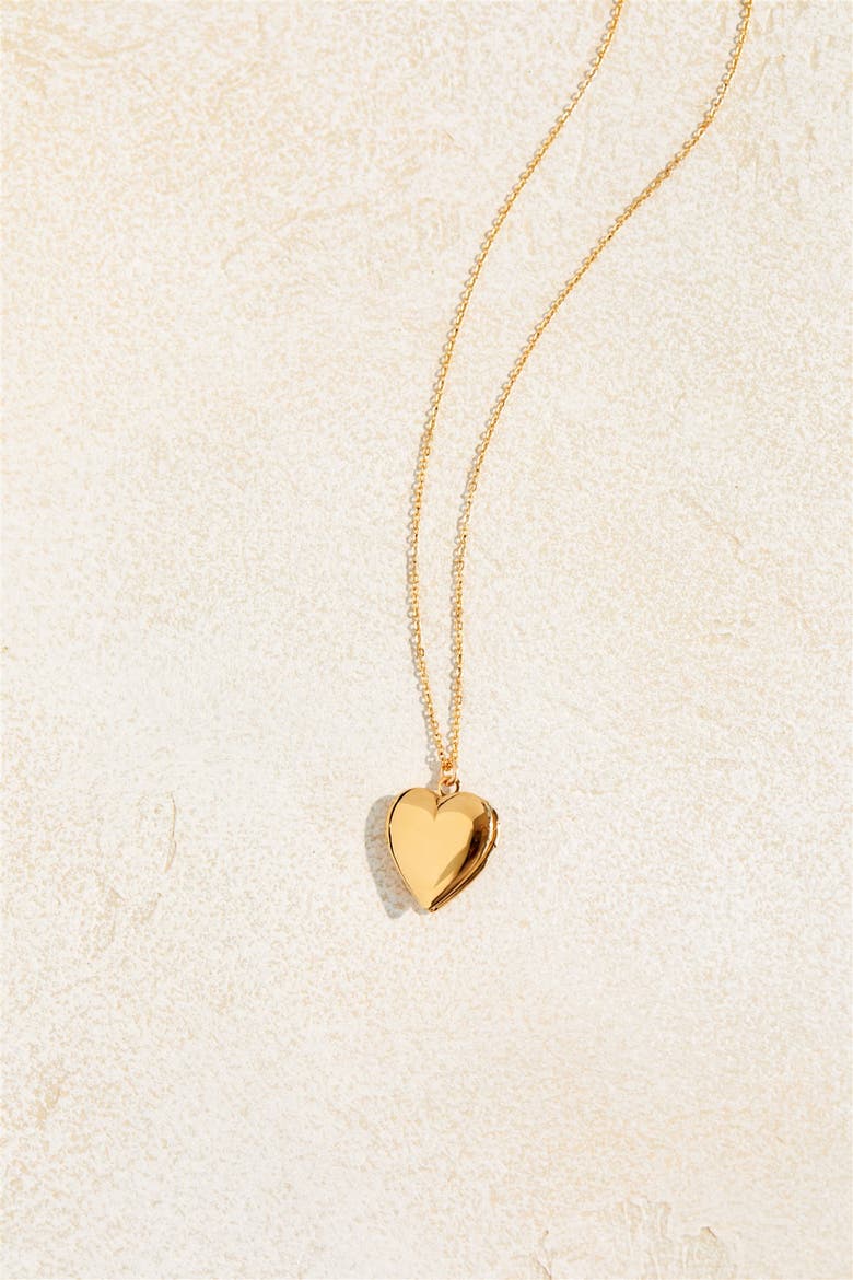 Roxy Heart Locket Necklace, Alternate, color, Gold