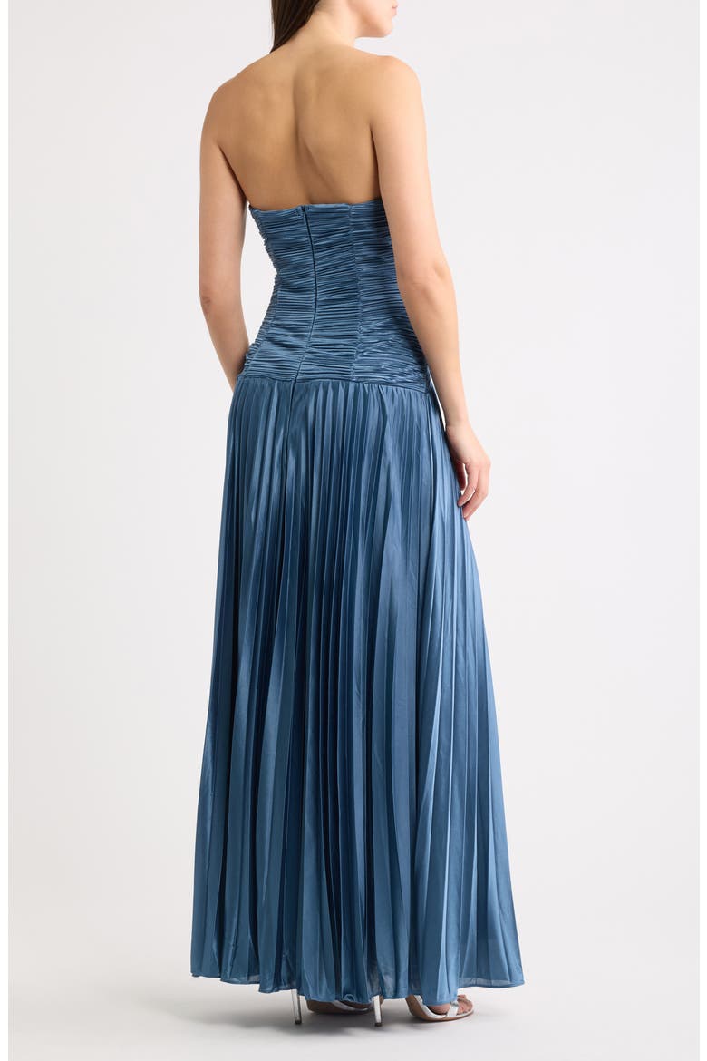 Florence Twist Front Strapless Dress, Alternate, color, SLATE
