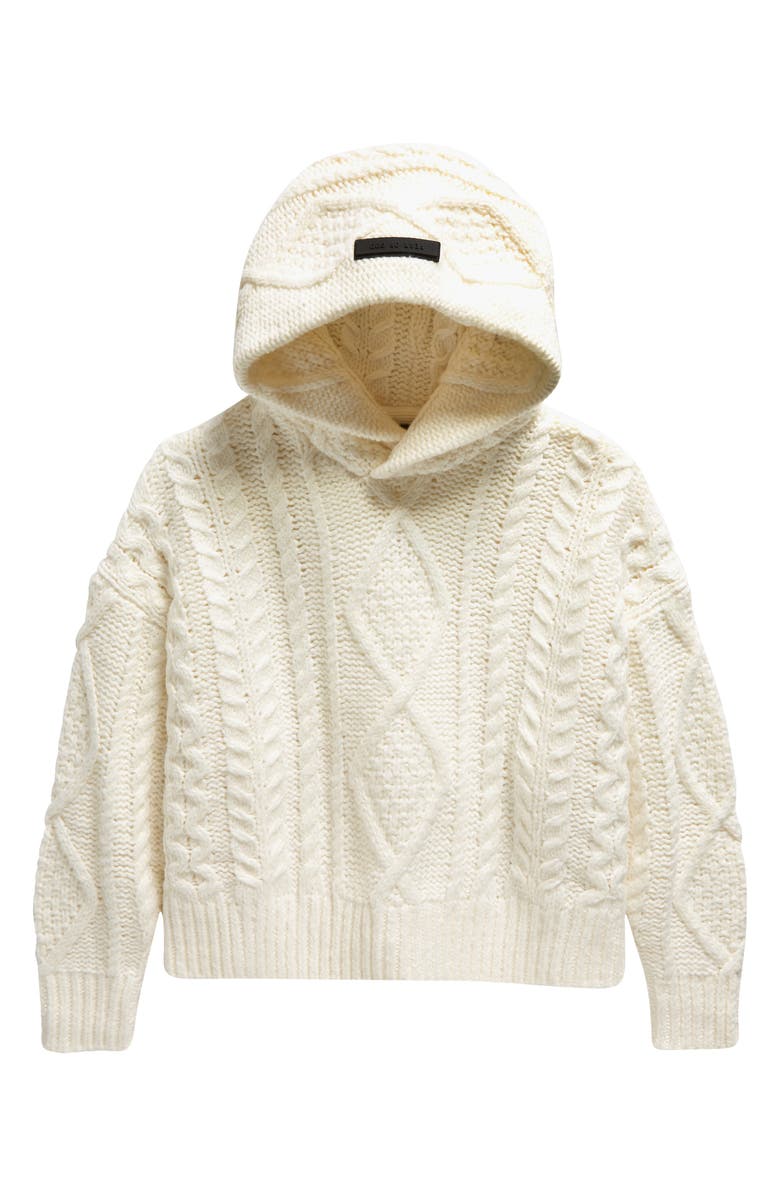Fear of God Essentials Kids' Cable Stitch Hoodie Sweater, Main, color, 
