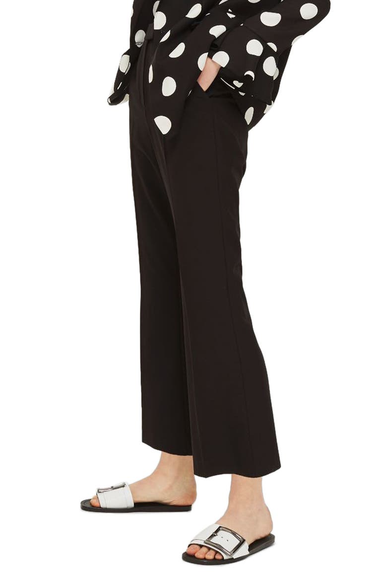 Slim Kick Flare Trousers, Alternate, color, BLACK