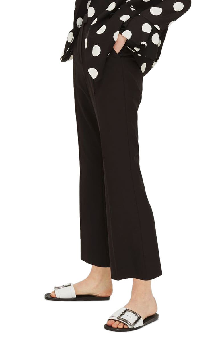 Topshop Slim Kick Flare Trousers, Alternate, color, 