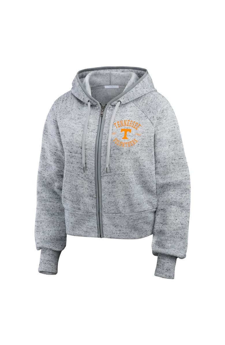 WEAR by Erin Andrews Women's WEAR by Erin Andrews Heather Gray Tennessee Volunteers Wear Speckle Double-Hit Raglan Full-Zip Hoodie, Alternate, color, Heather Gray