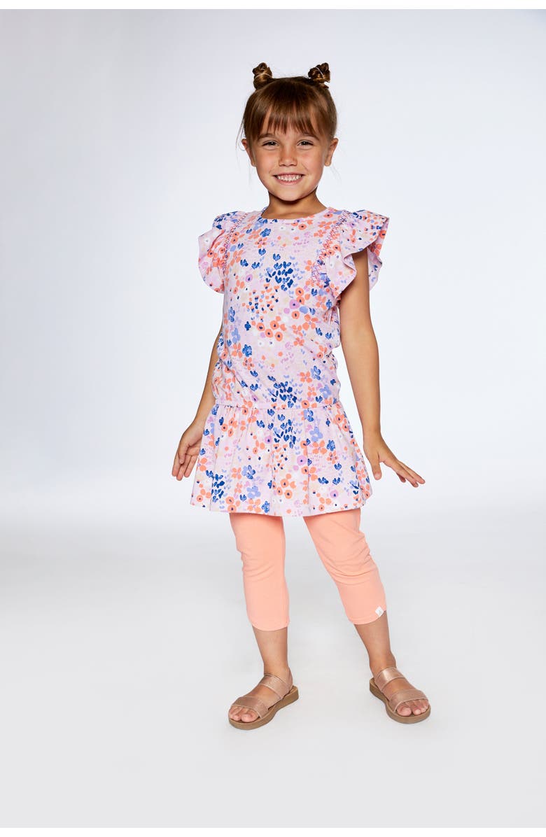 Deux par Deux Little Girl's Organic Cotton Tunic Lavender Printed Fields Flowers, Alternate, color, 