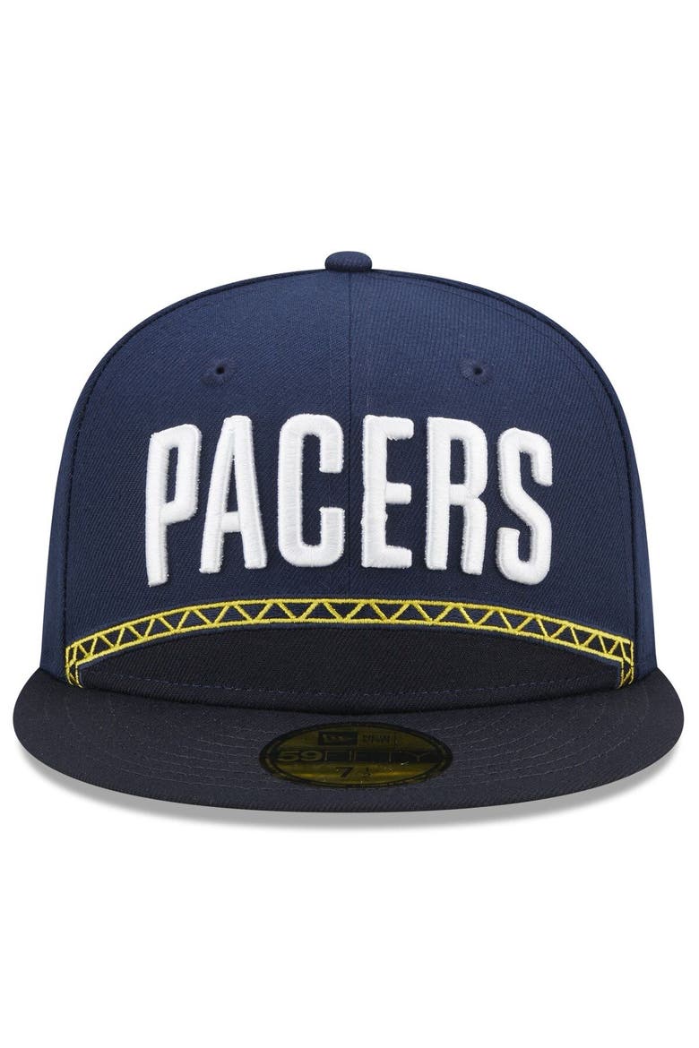 Men's New Era  Navy Indiana Pacers 2022/23 City Edition Official 59FIFTY Fitted Hat, Alternate, color, Navy