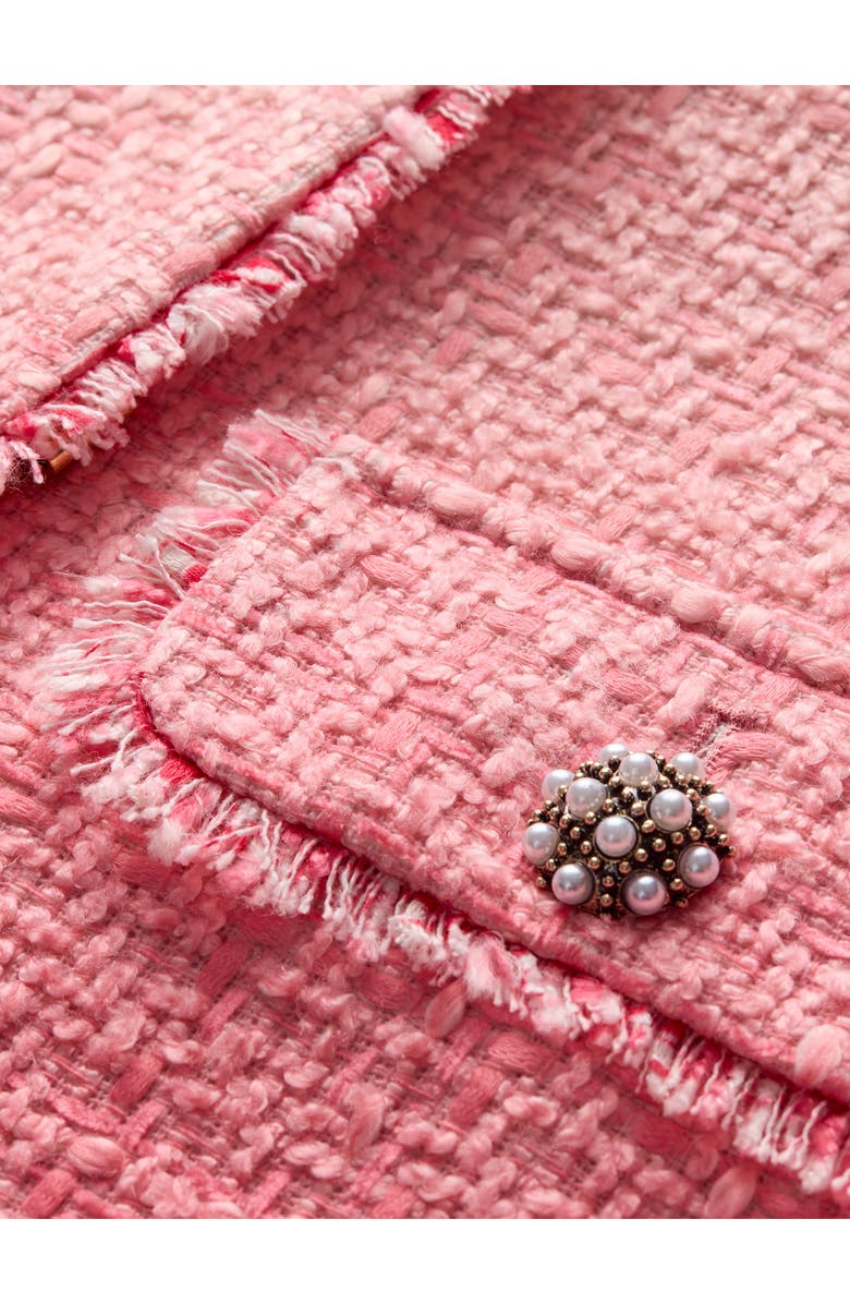 Alice + Olivia Dumont Fringe Trim Ombré Tweed Jacket, Alternate, color, Ascendant Ombre English Rose