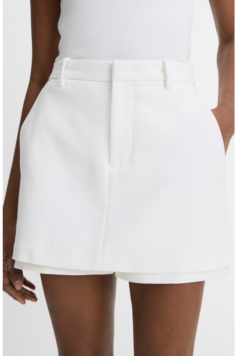 Tailored Stretch Cotton Skort, Alternate, color, OPTIC WHITE