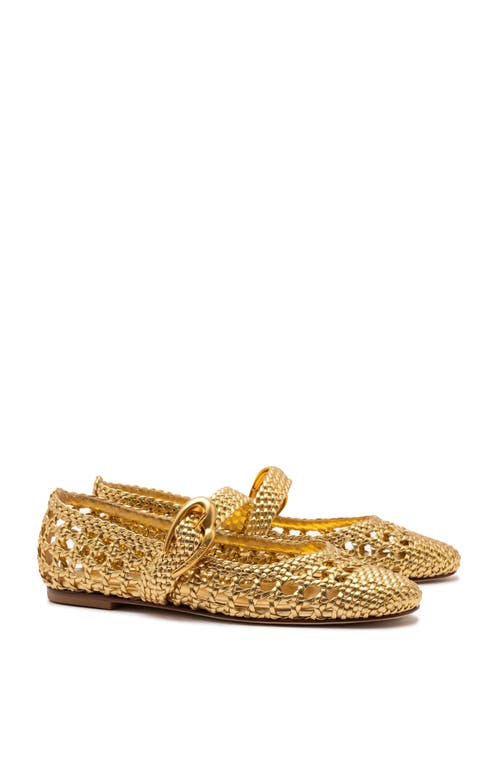 Larroude Verona Macrame Ballet Flats Gold In Gold