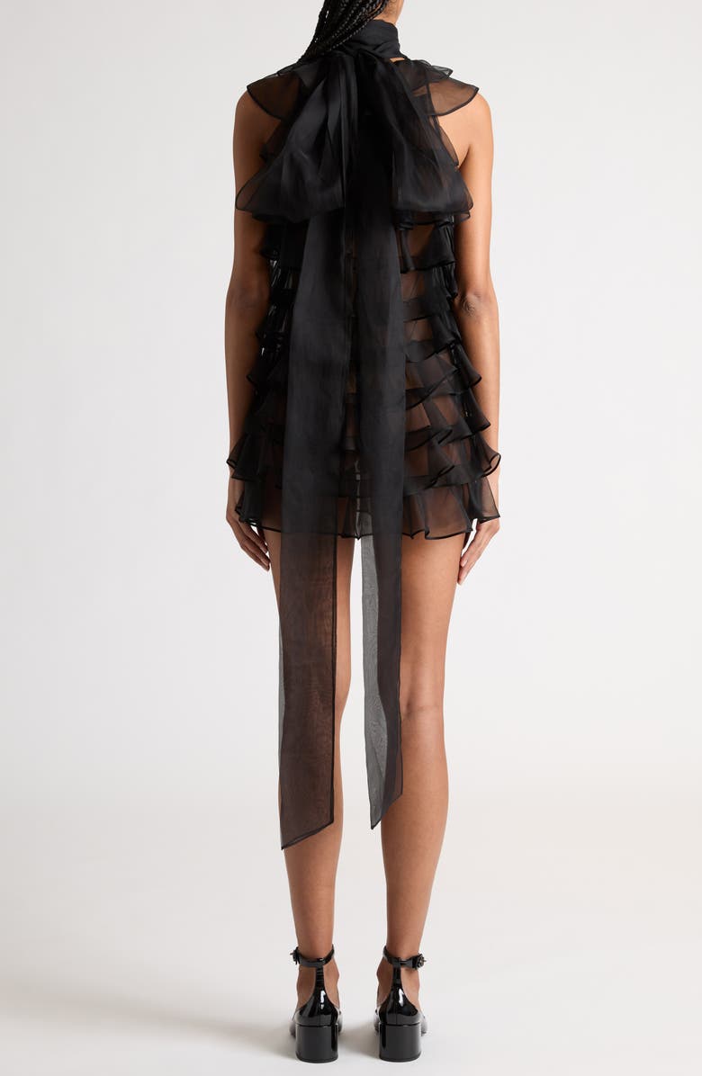 Valentino Garavani Tiered Ruffle Sheer Silk Minidress, Alternate, color,