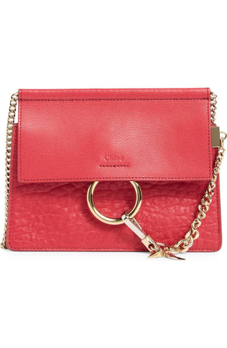 Chloé Mini Faye Leather Shoulder Bag, Main, color,