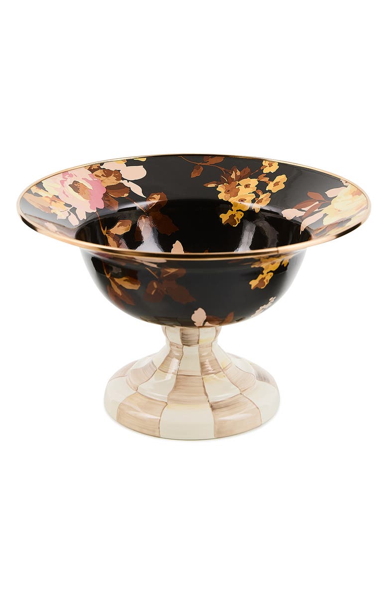 MACKENZIE CHILDS Wild Rose Large Compote Bowl, Main, color, Multi Black