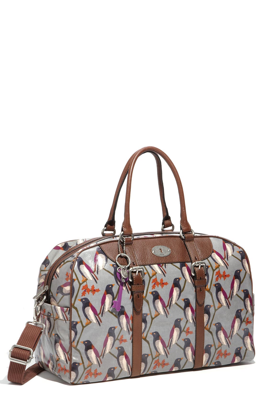 Fossil 'Vintage Key-Per' Coated Canvas Duffel Bag, Main, color, 