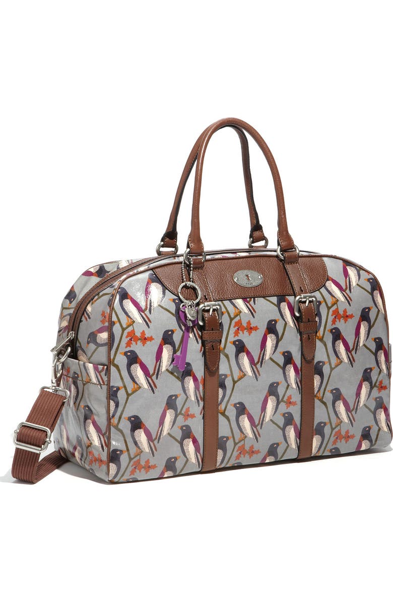 Fossil 'Vintage Key-Per' Coated Canvas Duffel Bag, Main, color,