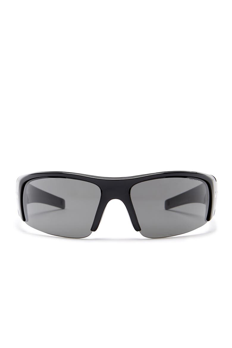 Dual Fusion 64mm Wrap Sunglasses, Main, color, 001 BLACK