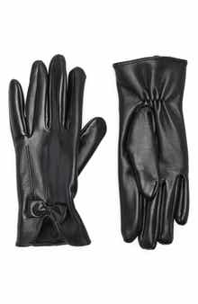 Nine West Center Bow Faux Leather Gloves