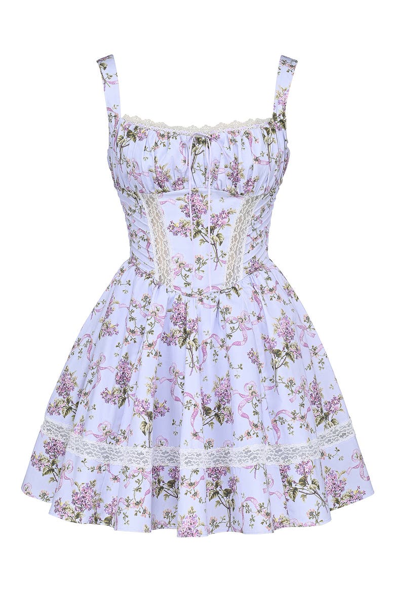Kimmie Floral Minidress, Alternate, color, LILAC FLORAL PRNT