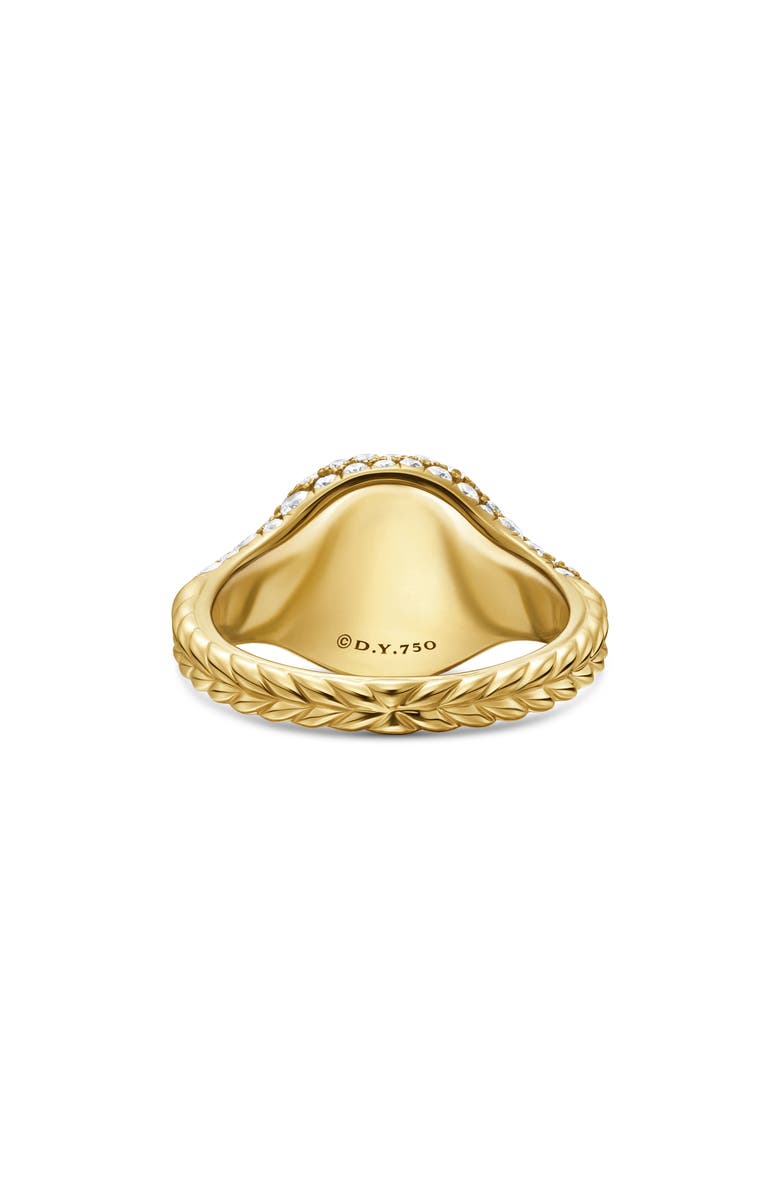 David Yurman Mini Chevron Pinky Ring in 18K Gold with Pavé Diamonds, Alternate, color, Diamond/ Gold