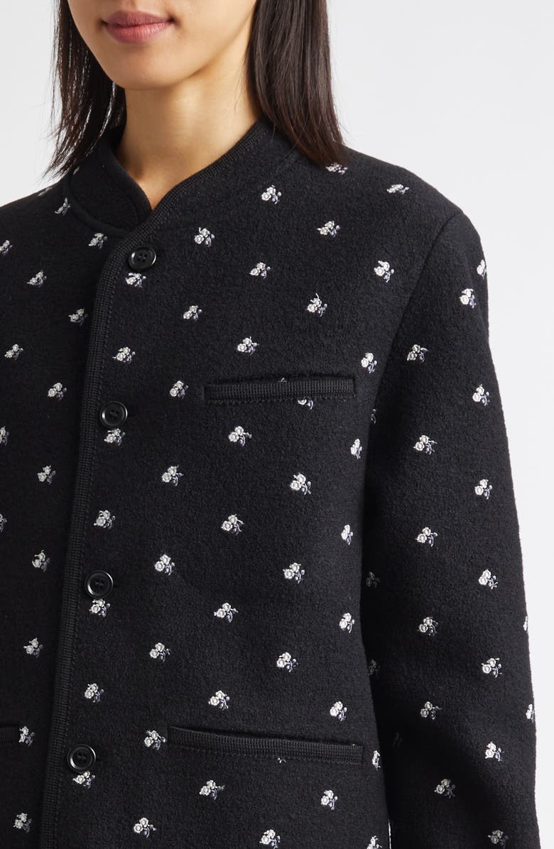 RIER Walker Floral Embroidered Wool Jacket, Alternate, color, Black Flowers Dense