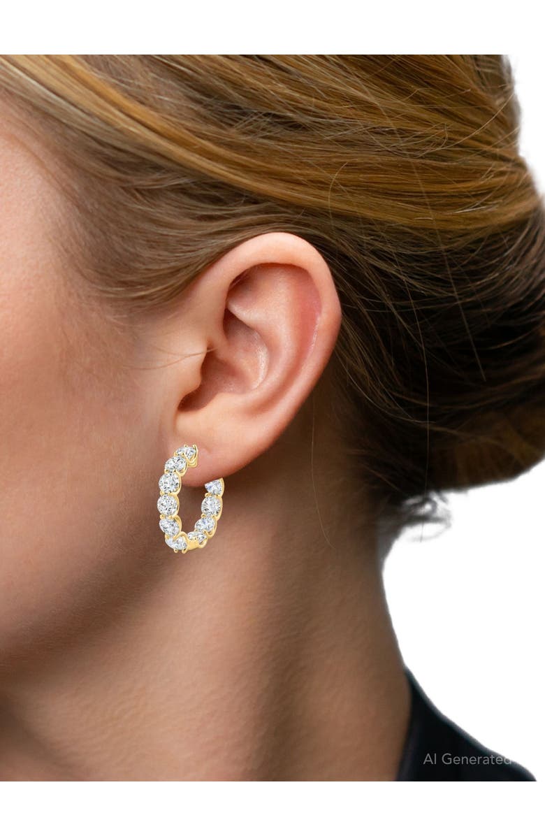 Bliss Diamond 10Ct Diamond Hoops U Prong 1" Tall or Gold, Alternate, color, 