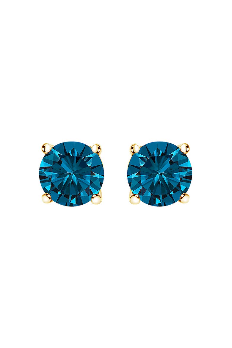 14K Gold 2.00 Cttw Blue Lab Grown Diamond Stud Earrings, Main, color, Yellow