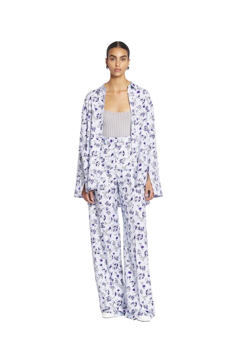 Lanvin Printed Wide Leg Silk Pants, Alternate, color,
